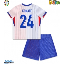 Frankrike Ibrahima Konate #24 Bortedraktsett Barn EM 2024 Kortermet (+ Korte bukser)